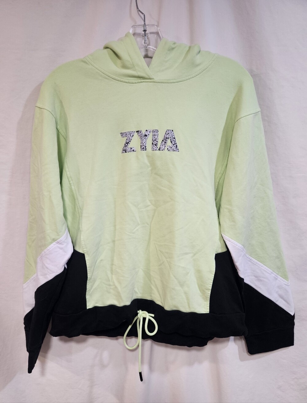 Zyia Sport Lime Green Colorblock Hoodie